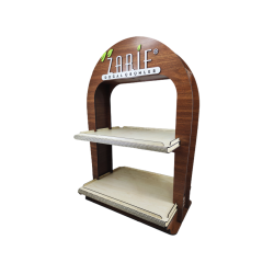 Çift Yönlü Kasaönü Masaüstü Ahşap Stand